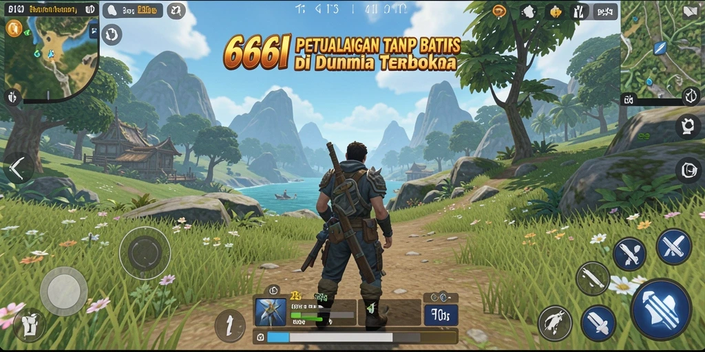 Screenshot gameplay menampilkan aksi mendebarkan di dunia terbuka.