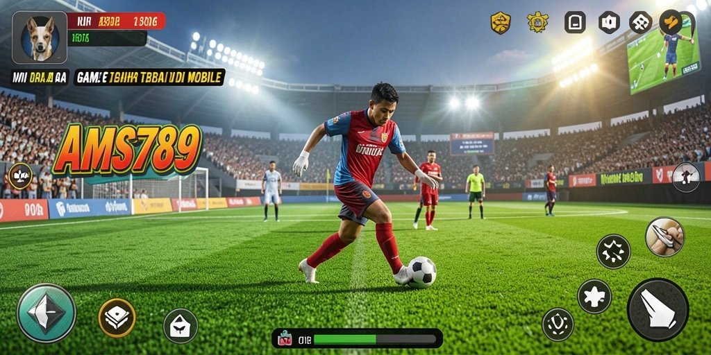 Screenshot gameplay langsung dari AMS789 menunjukkan aksi olahraga mendebarkan.