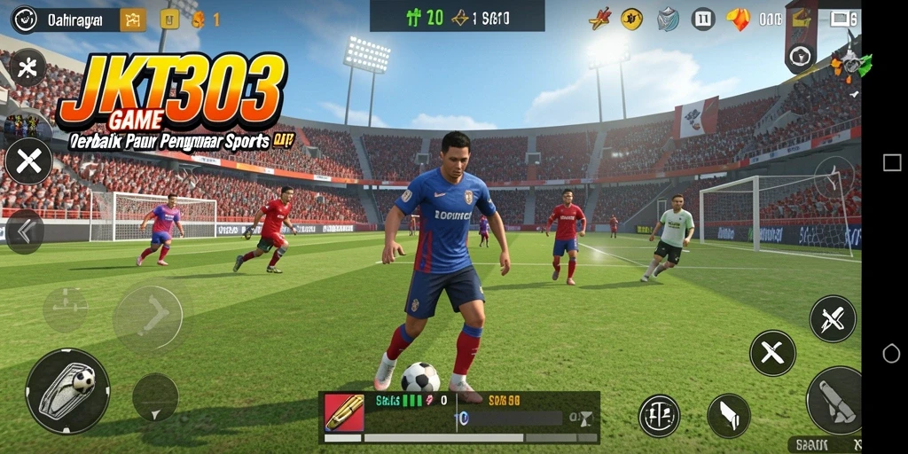 Screenshot JKT303 menampilkan seru dan dinamisnya permainan olahraga.