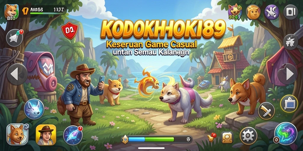 Tampilan gameplay KODOKHOKI889 yang menarik dan penuh warna.