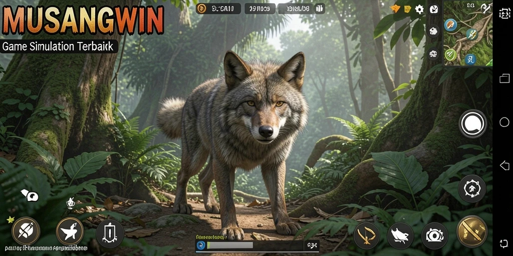 Tangkapan layar gameplay MUSANGWIN yang memukau, menunjukkan interaksi musang.