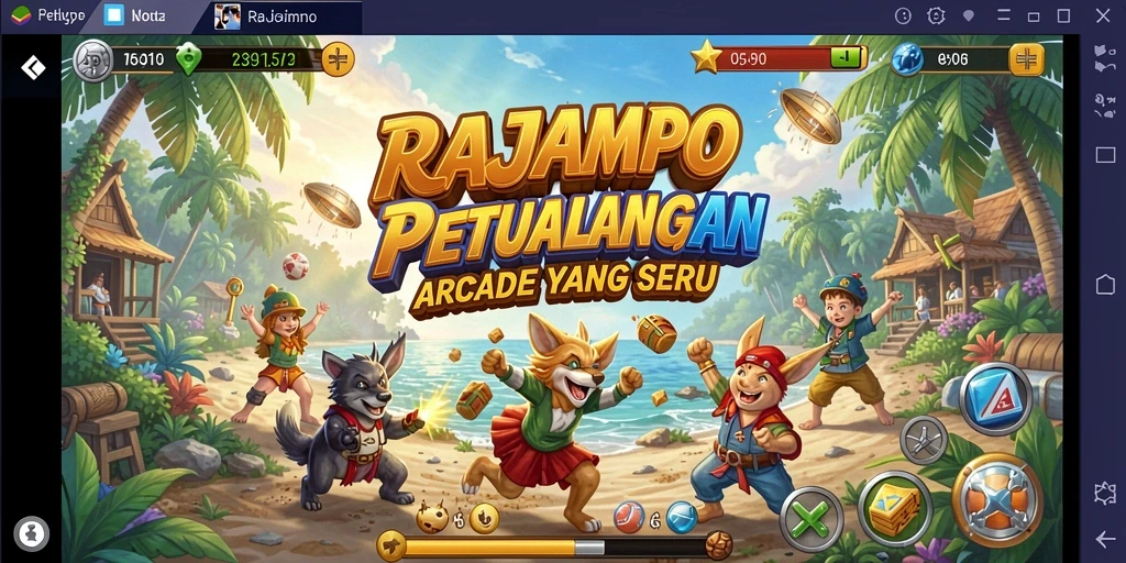 Screenshot gameplay RAJAMPO menampilkan aksi seru dalam permainan Arcade.