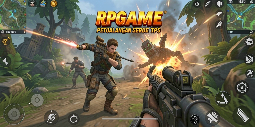 Gameplay RPGAME dengan aksi tembak-menembak yang mendebarkan.