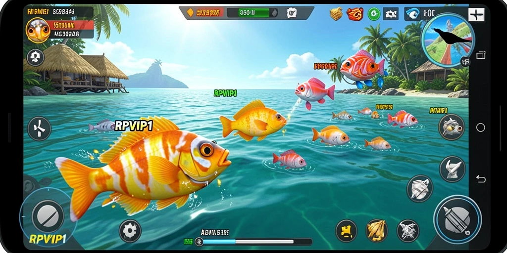 Gameplay seru menembak ikan dalam RPVIP1.
