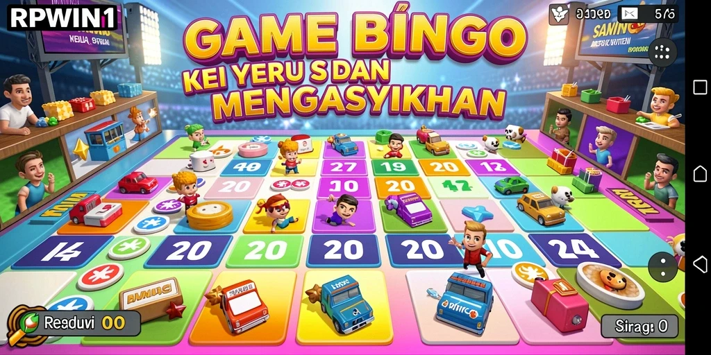 Tangkapan layar utama RPWIN1 menampilkan momen seru di permainan Bingo.
