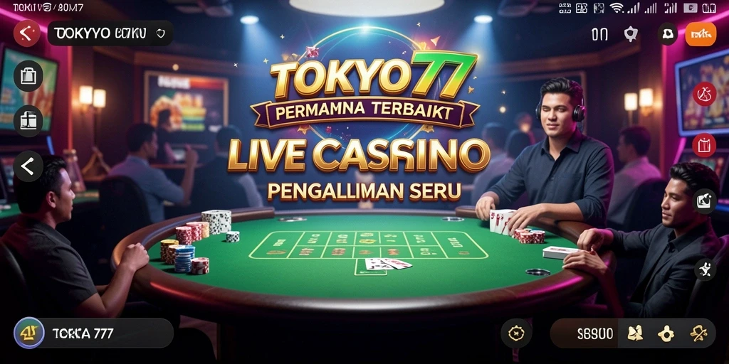 Tampilan permainan Live Casino yang seru dan interaktif di TOKYO77.