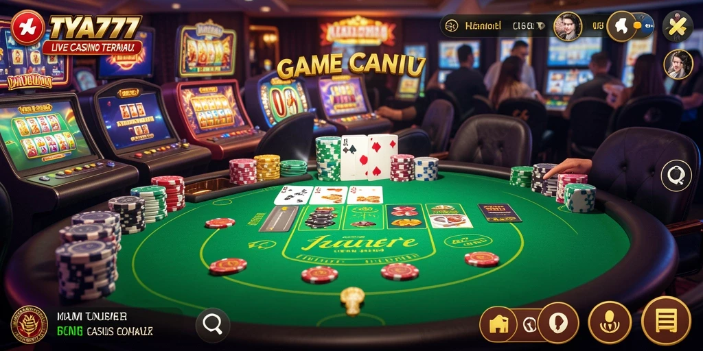 Tampilan gameplay TYA777 yang mendebarkan dengan dealer langsung.