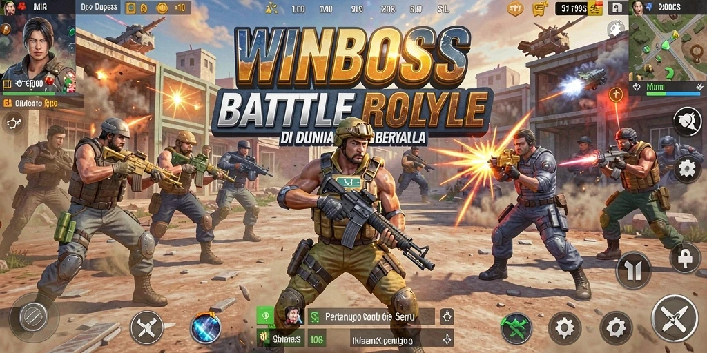 Tangkapan layar menampilkan aksi seru dan strategi dalam permainan Battle Royale.